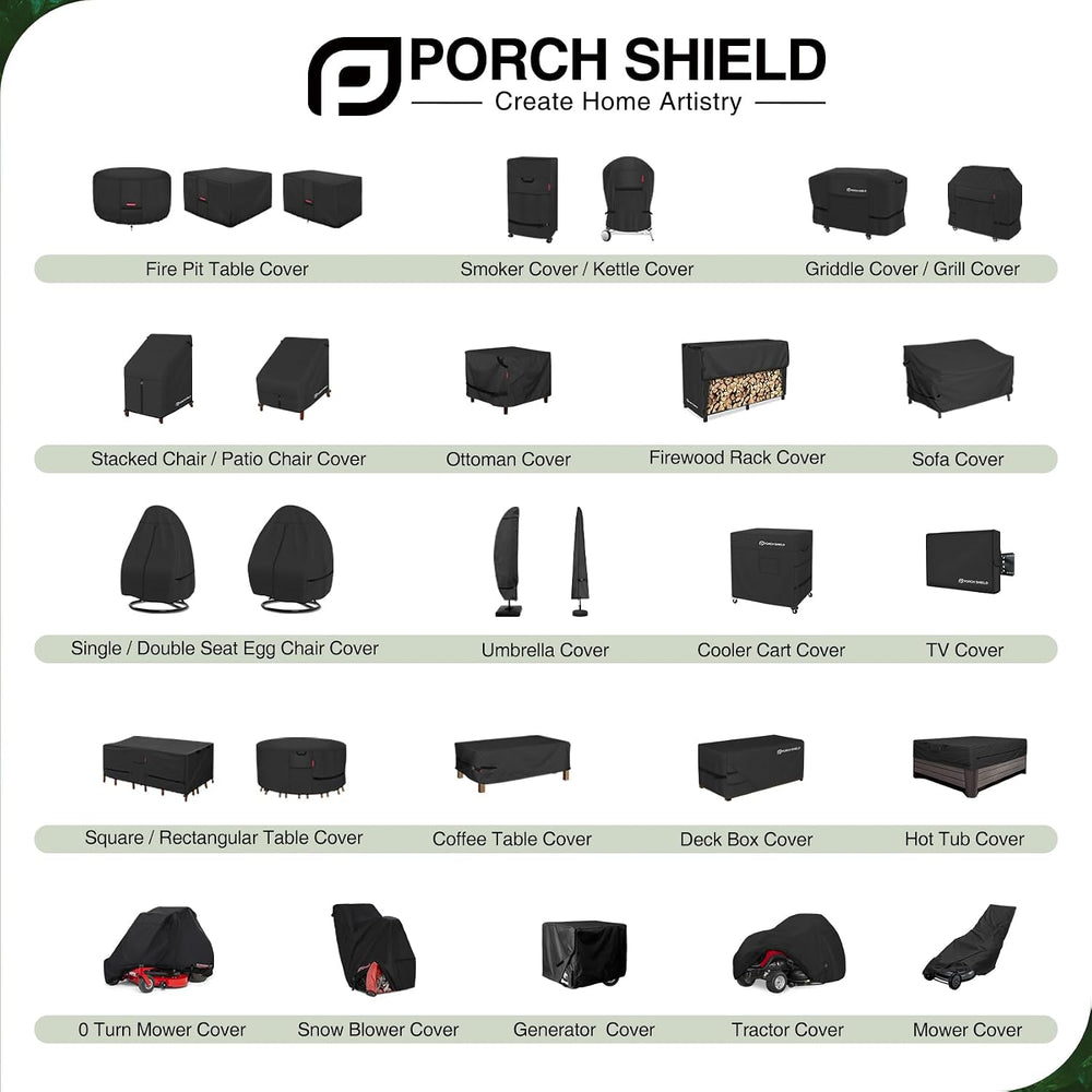 Porch Shield Waterproof Rectangular Patio Table Cover 125 x 73 inch, Black