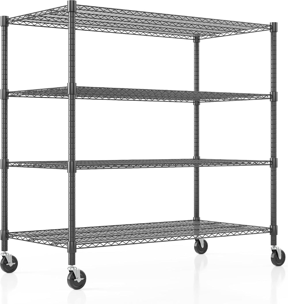 Homdox Heavy Duty Metal Shelves for Storage, 4 Tier Storage Racks and Shelvin...