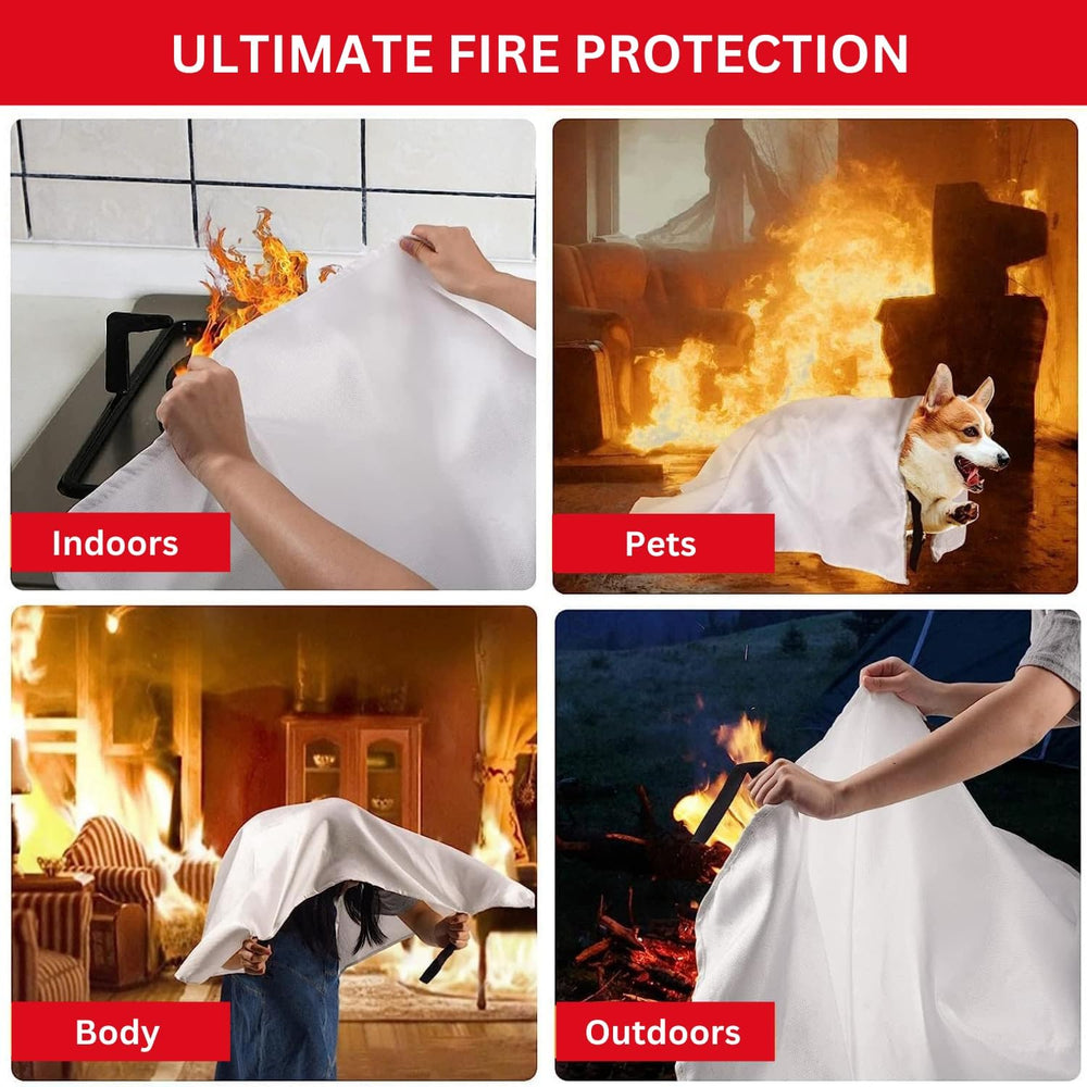 Emergency Fire Blanket for Home & Kitchen, Fiberglass Fire Suppression Bl...