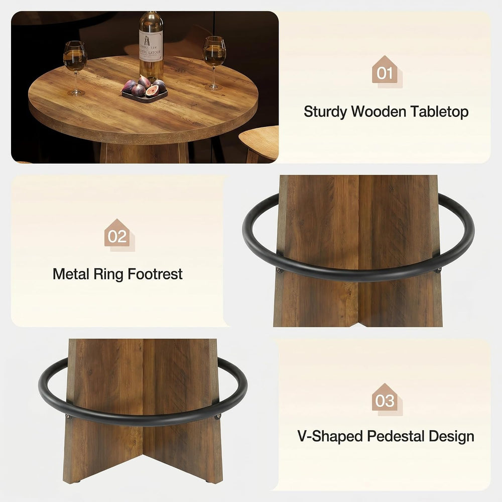 Tribesigns Round Bar Table, Set of 2