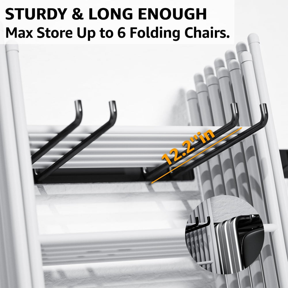 Folding Chair Storage Rack, Garden Tool & Foldable Chairs Organizer Hange...