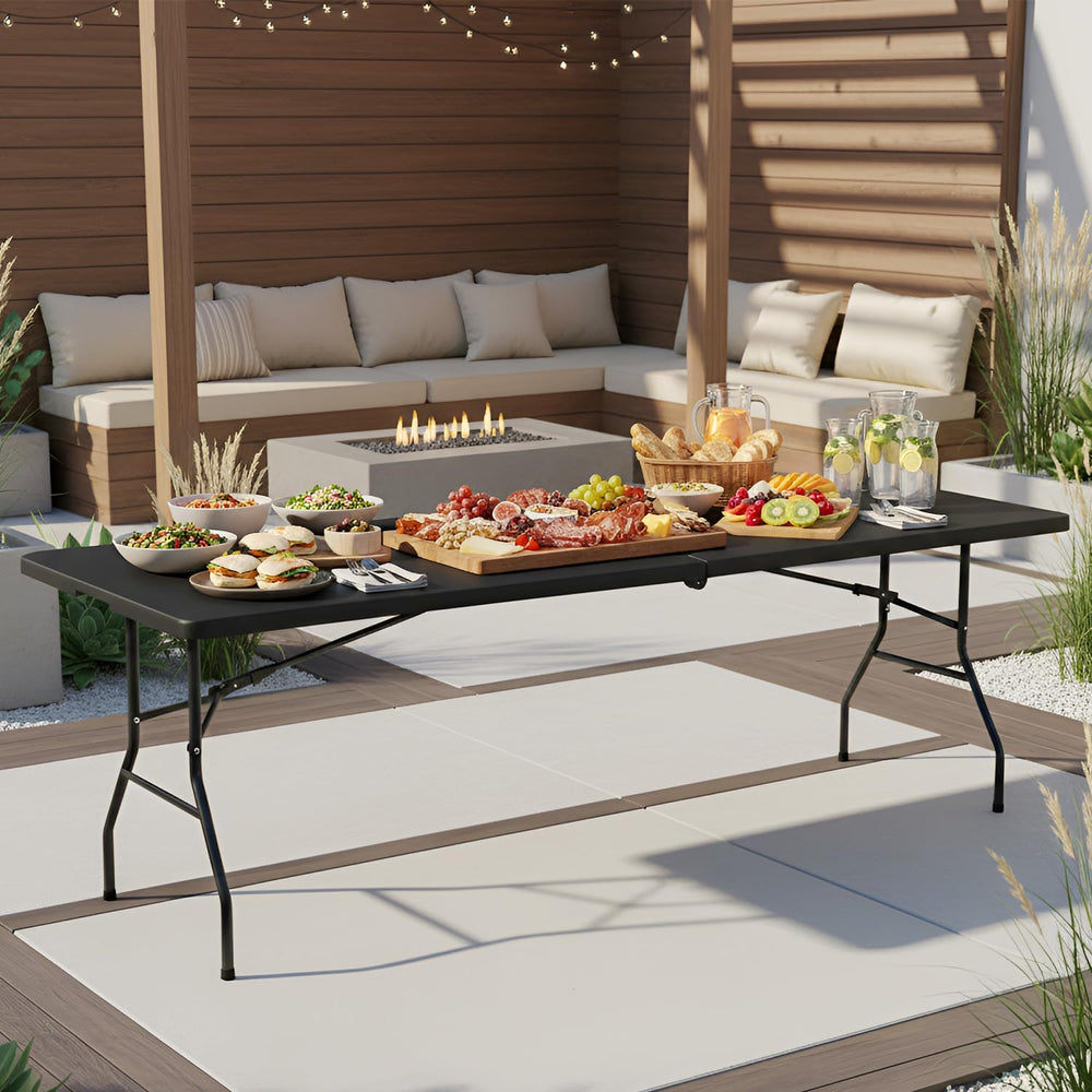 PayLessHere | 8FT Folding Table | Black | Portable Plastic Table