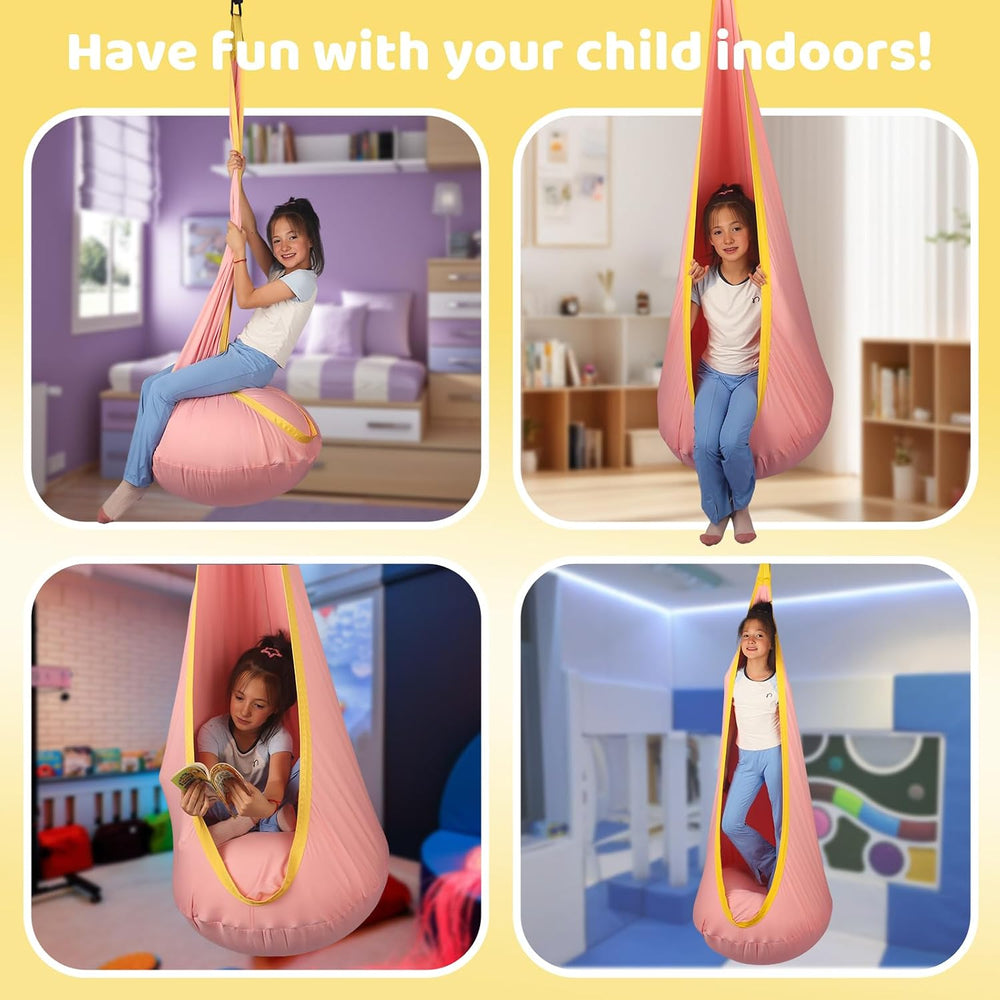 Sensory Pod Swing Hanging Seat Hammock Chair (Pink)
