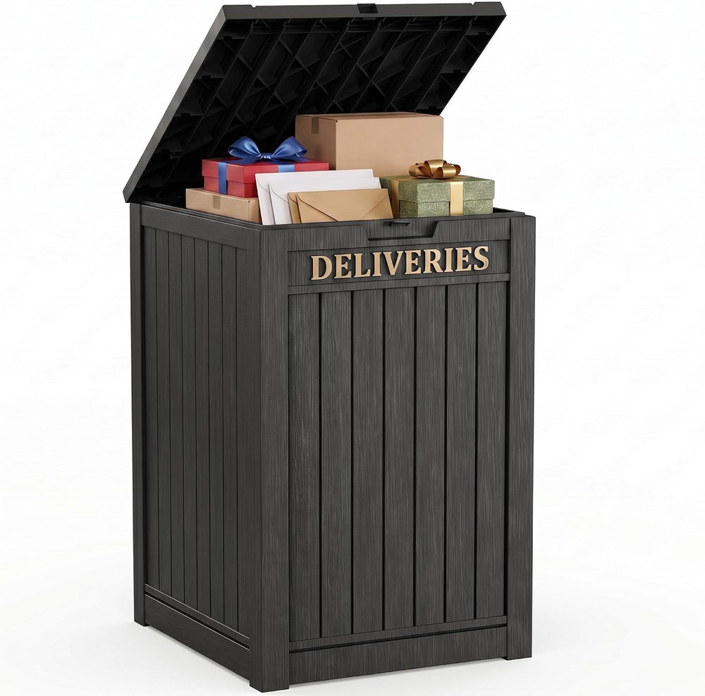 Package Delivery Boxes for Outside, Deck Storage Box Lockable Secure Design