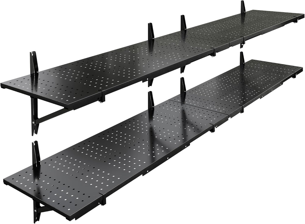 FLEXIMOUNTS 2-Pack 1x6ft Wall Mounted Garage Shelving, 14x68-inch