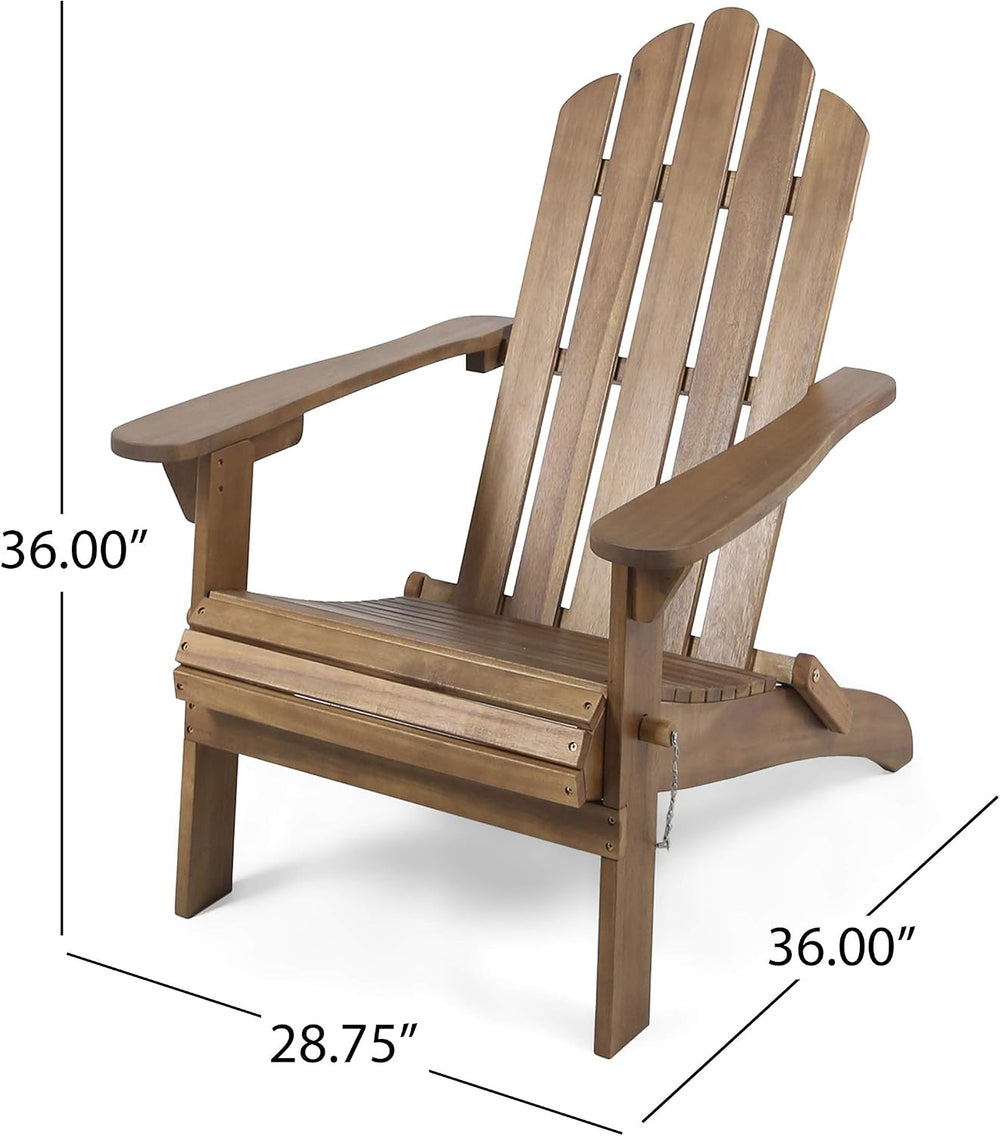 Christopher Knight Home Cara Outdoor Foldable Acacia Wood Adirondack Chair, D...