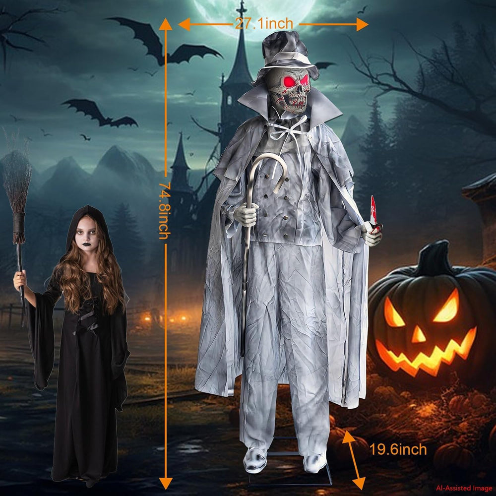 Halloween Animatronics Decorations, Gentleman Jack with Motion Activated, Sou...