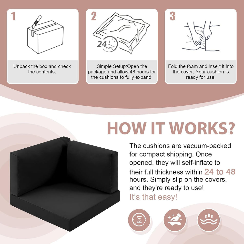 14-Piece Patio Furniture Cushions Set, Replacement Outdoor Cushions for 6-Sea...