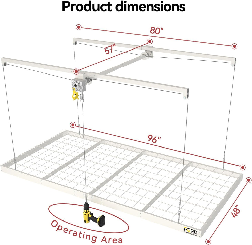 Garage Ceiling Storage Racks – 4x8 FT Overhead Garage Storage Rack with Safet...