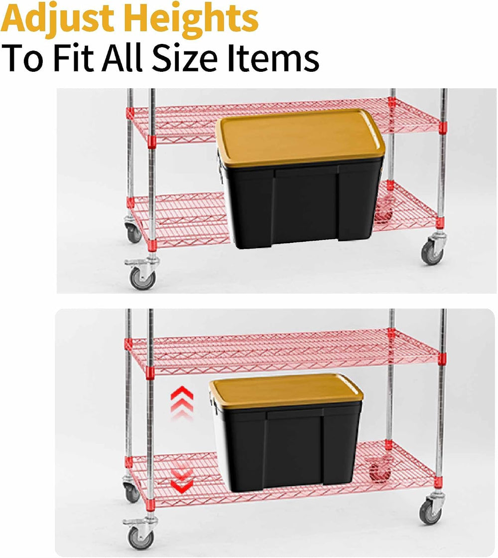 Rolling Shelves With Wheels Storage Rack With Wheels Wire Racks Rolling Wire ...