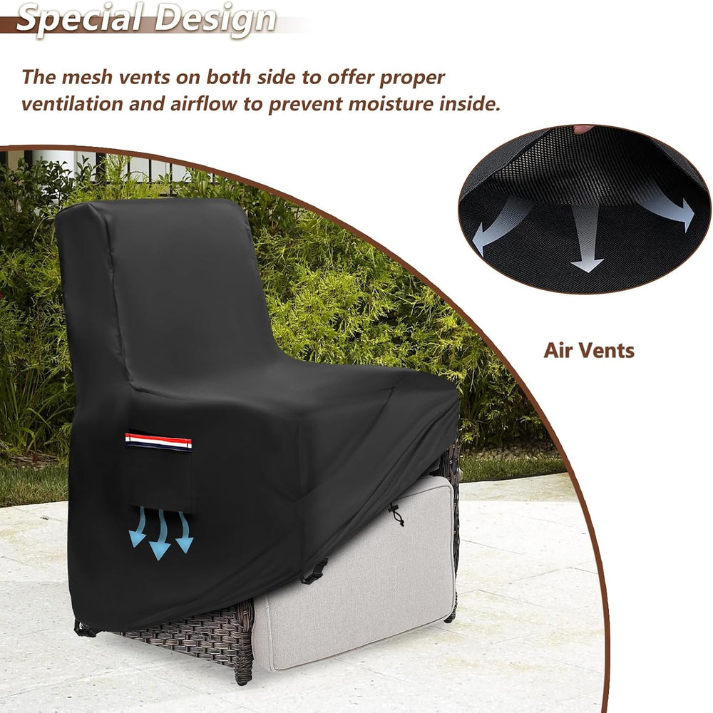 Outdoor Recliner Cover Waterproof,600D Heavy Duty Waterproof Patio Chair Cove...