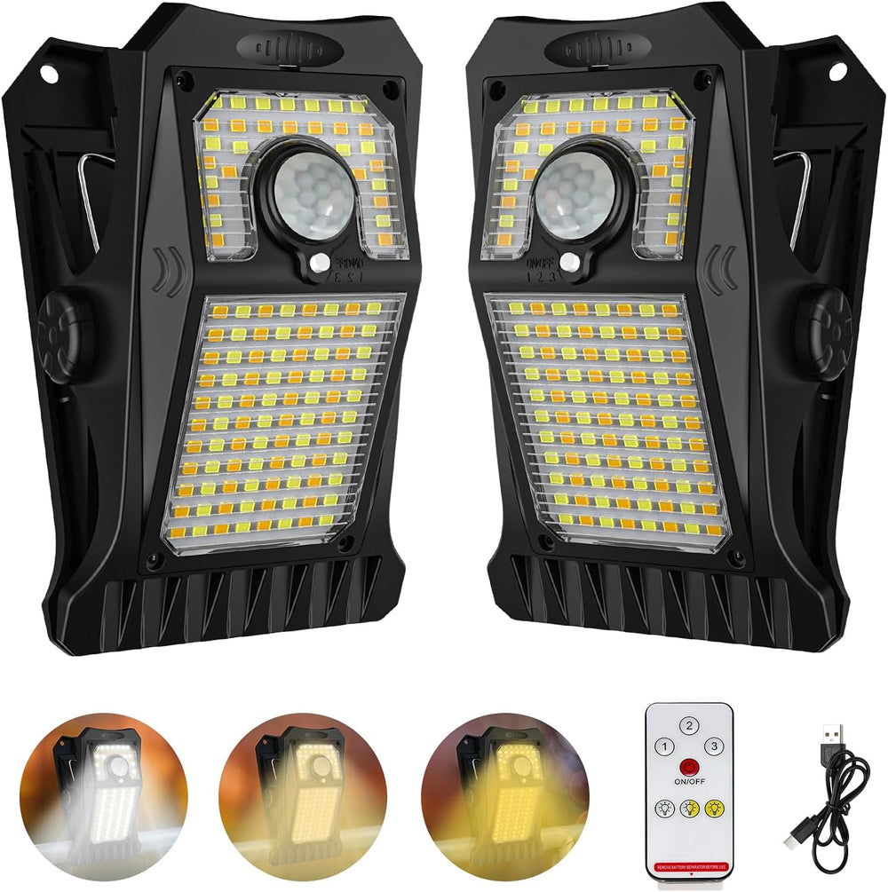 Tryme 118Leds Solar Lights Outdoor Clip Motion Sensor Lights Security Light 3...