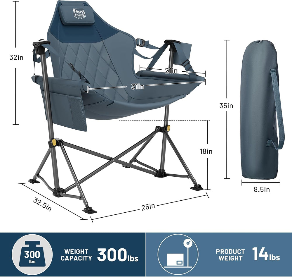 TIMBER RIDGE Hammock Camping Chair with Adjustable Backrest, Heavy Duty Foldi...