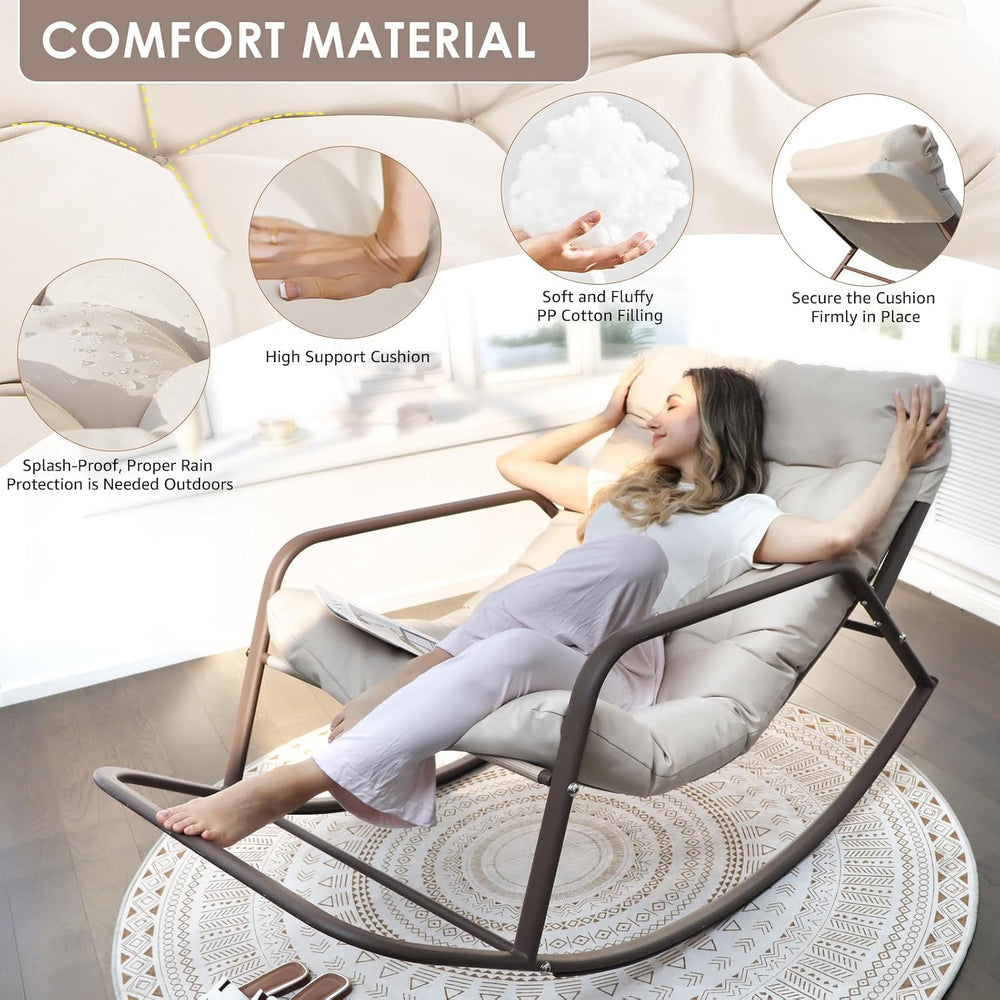 RADIATA Rocking Lounge Chair, Outdoor Reclining Lounger with Footrest
