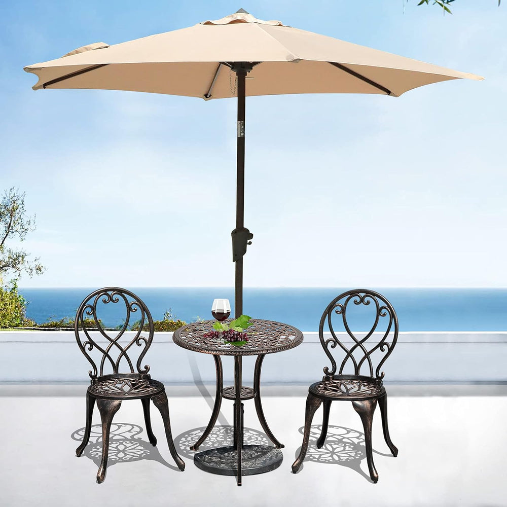 COBANA 3 Piece Outdoor Bistro Set, Patio Dining Retro Table and Chairs