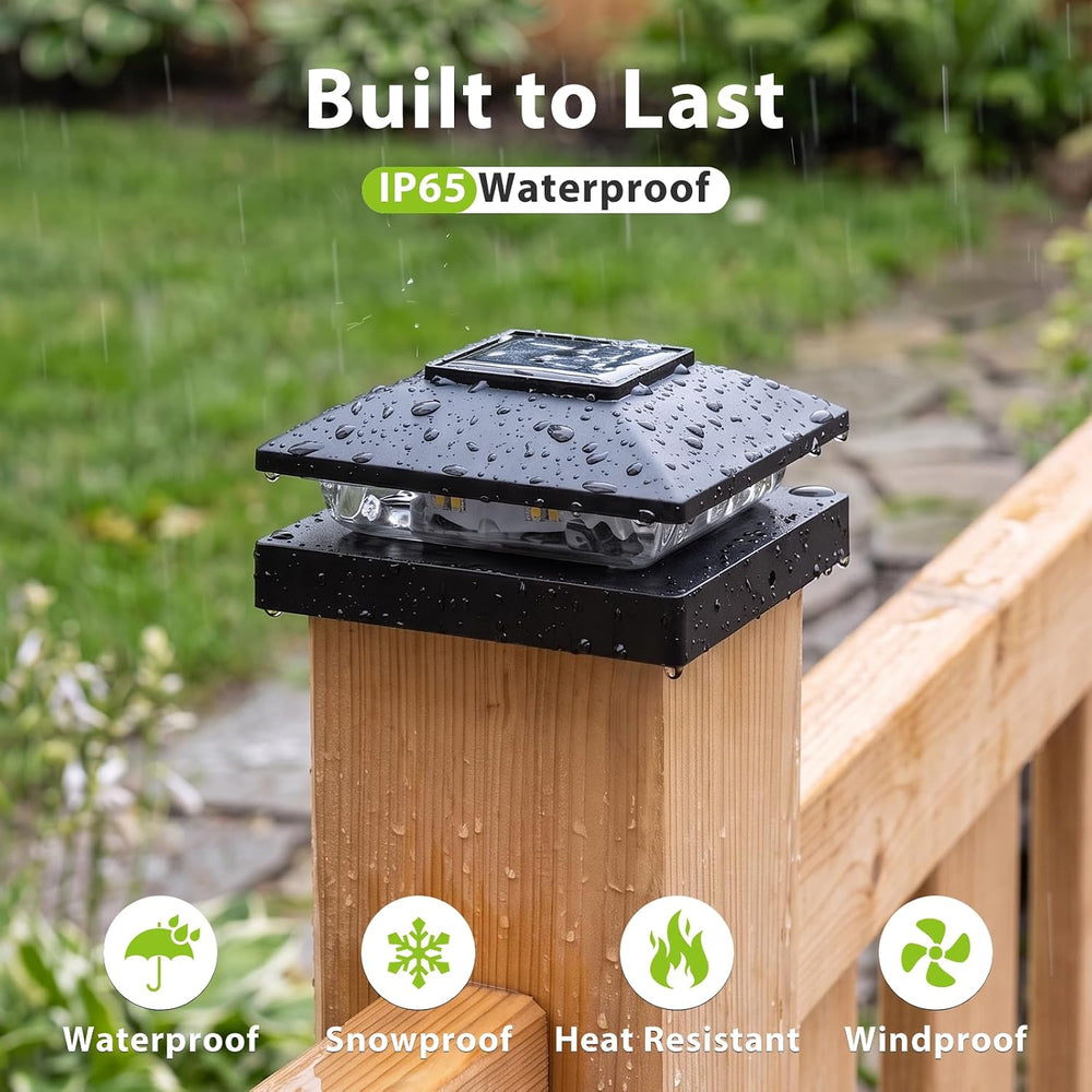 JOFIOS 4x4 Solar Post Cap Light 24Pack, 2 Modes Waterproof for Deck Fence