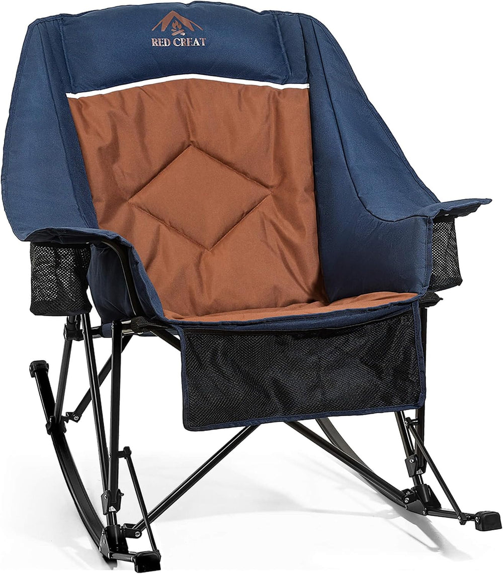 400lbs Rocking Camping Chair Oversized Folding Rocker for Adults