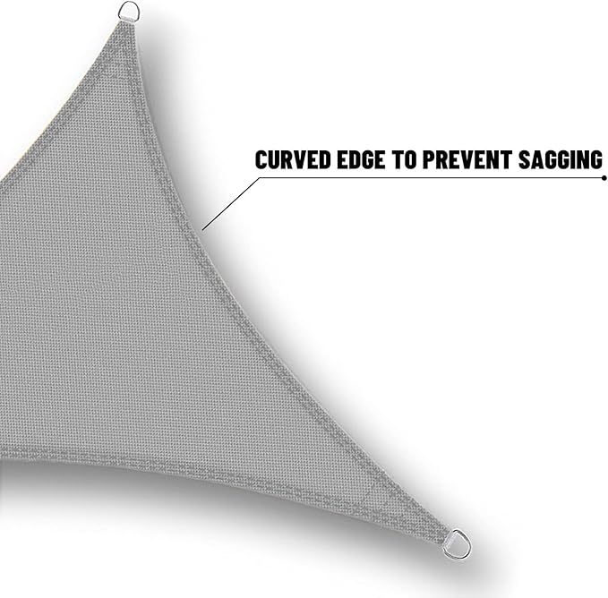 SUNNY GUARD Waterproof Sun Shade Sail 10' x 10' x 14' Charcoal Tr...