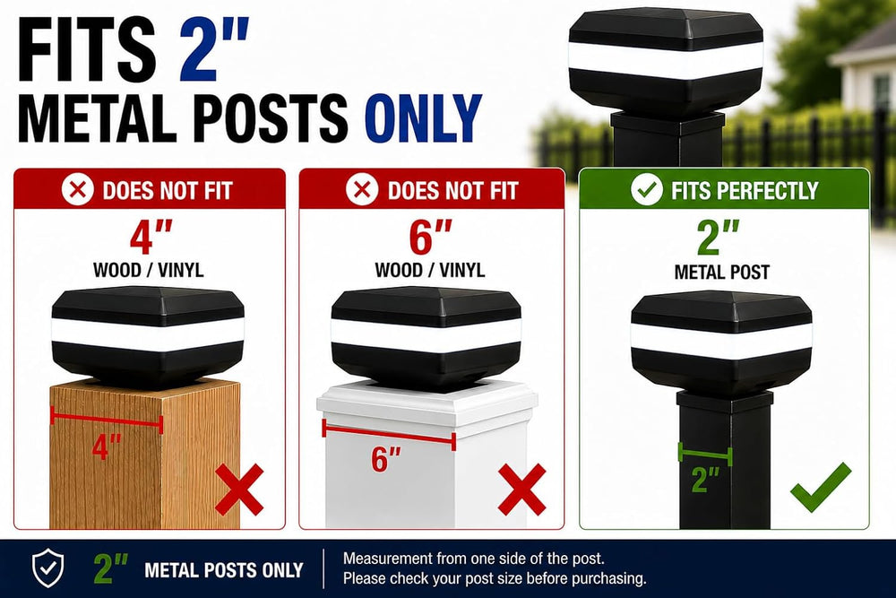 4 Pack Solar Post Cap Lights for 2x2 Inch Aluminum, Wrought Iron, and Garden/...