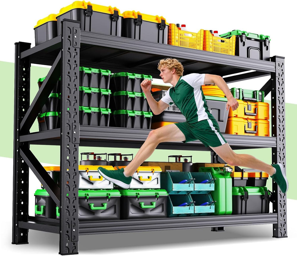 59'W Storage Shelves,3 Tier Heavy Duty Metal Garage Shelving