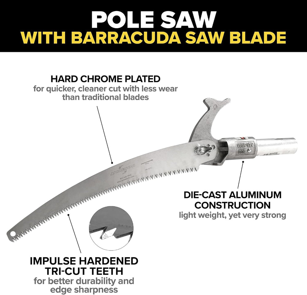Jameson PS-3FPS1 Tri-Cut Pole Saw Head Kit, 13-Inch Barracuda Blade, Converts...