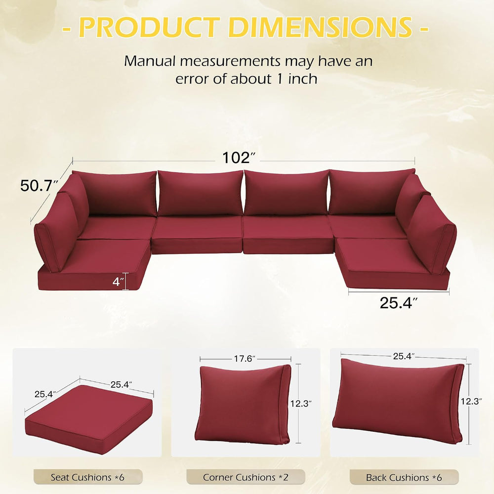 HOMREST Outdoor Replacement Cushions for Patio Furniture,Water-Repellent Sofa...