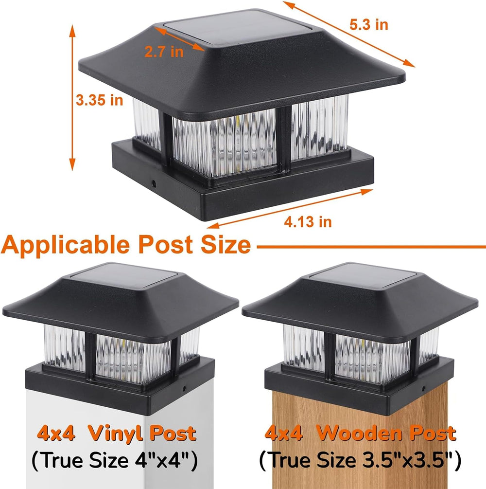 Dynaming 4x4 Solar Post Cap Lights Outdoor with 2 Color Modes, Fence Post Sol...