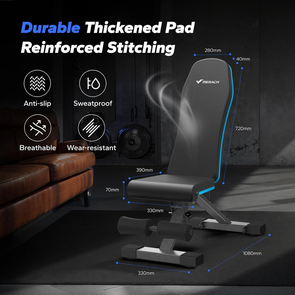 MERACH Weight Bench, Foldable Weight Benches for Home Gym with 990 LBS, Adjus...