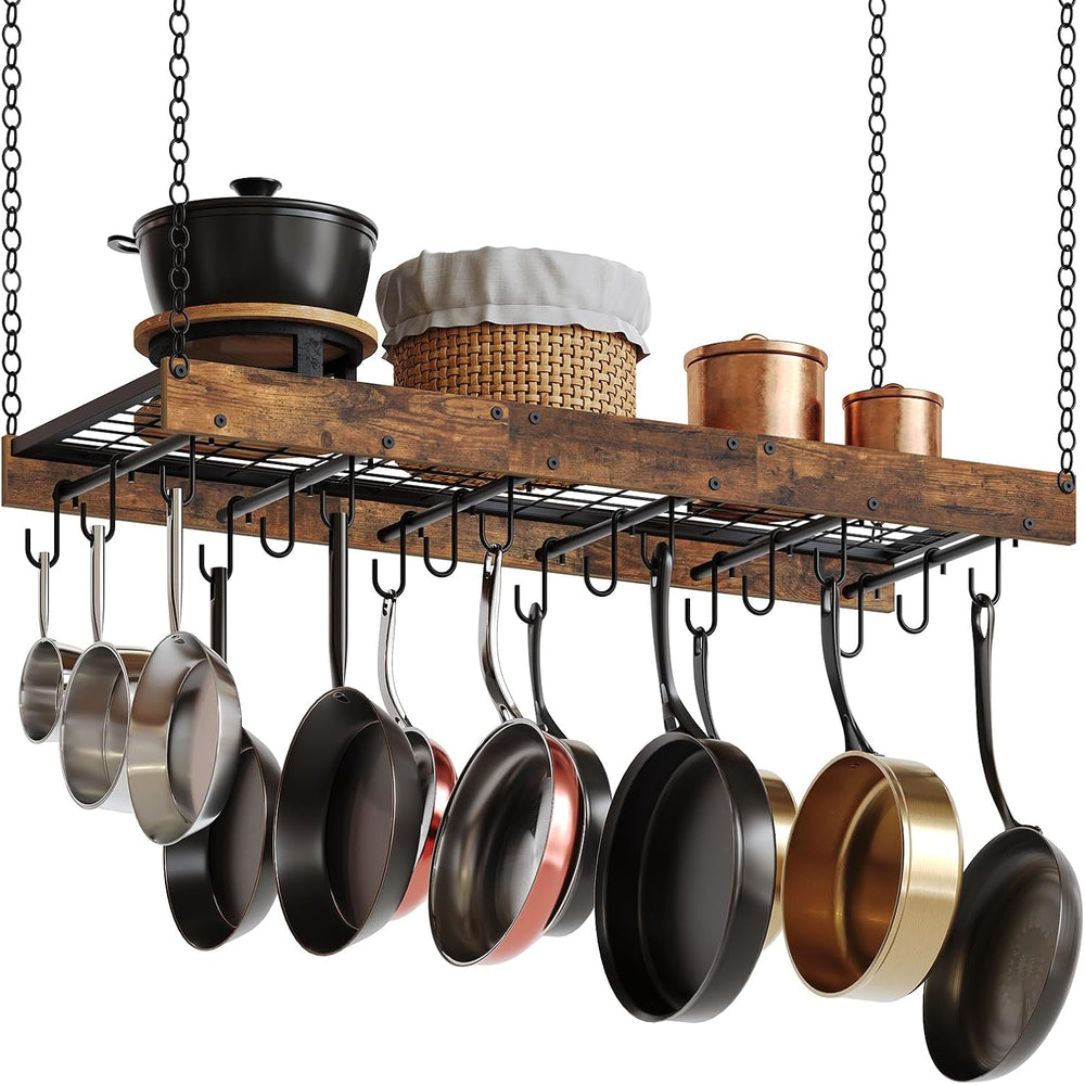 CHOEZON Hanging Pot Rack, Ceiling Wall Mounted Pot Rack for Kitchen, Industri...
