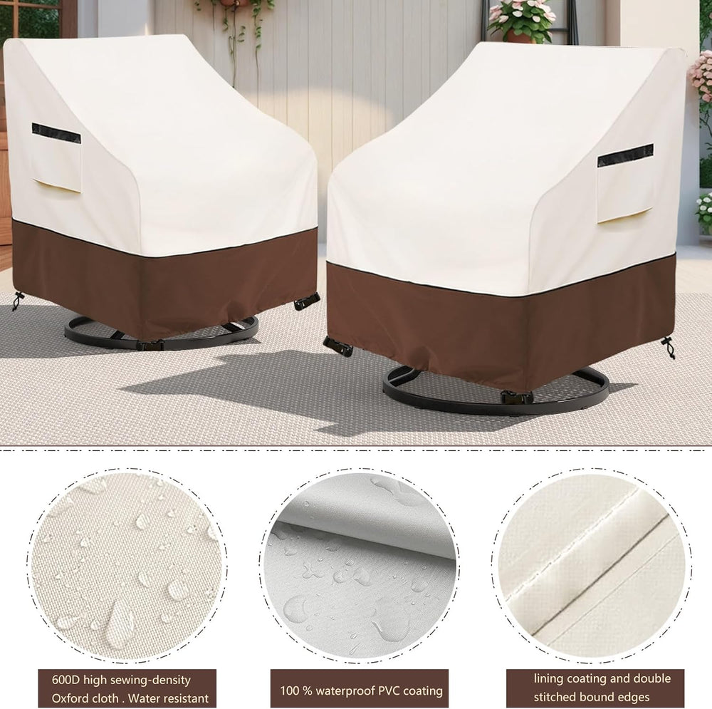 Outdoor Swivel Lounge Chair Cover 2 Pack,Waterproof Patio Chair Covers,27.5W ...