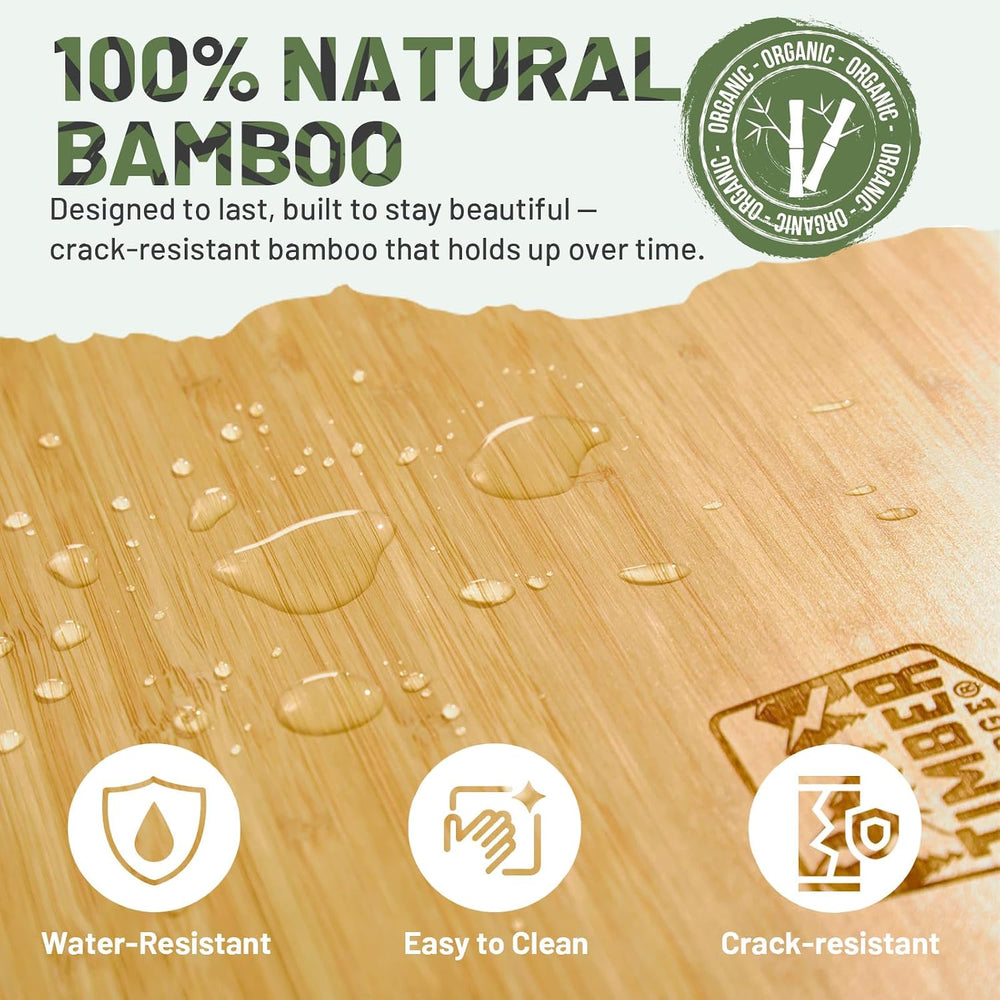 TIMBER RIDGE Bamboo Folding Camping Table, Portable RV Picnic Table