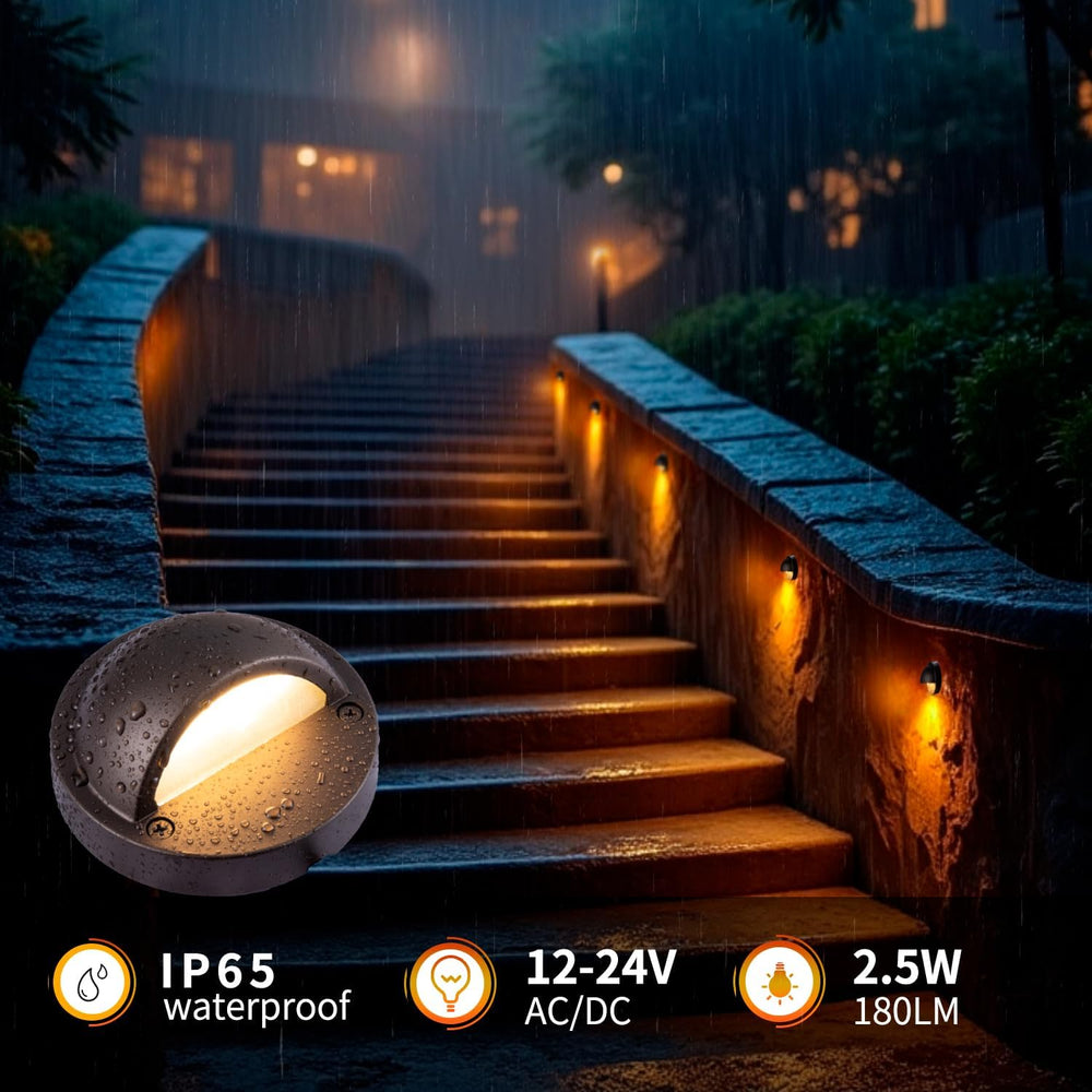 ORB Aluminum Low Voltage Deck Lights 2.5W 2700K 180lm IP65 3.74In