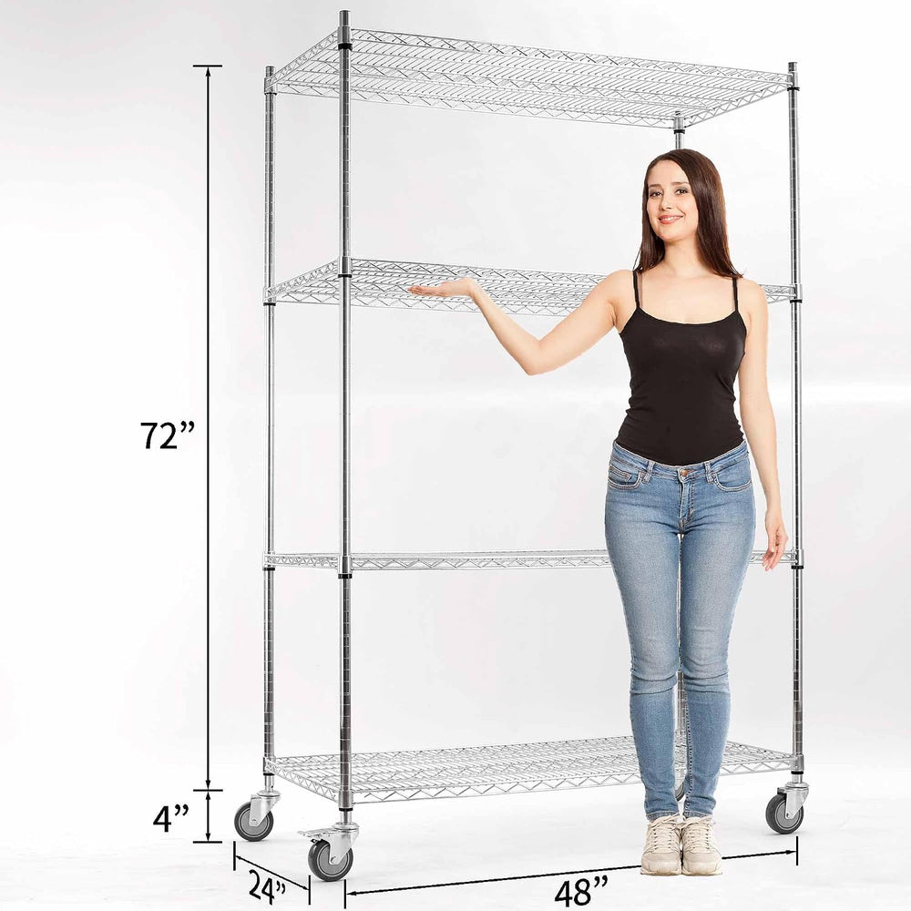 Rolling Shelves With Wheels Storage Rack With Wheels Wire Racks Rolling Wire ...