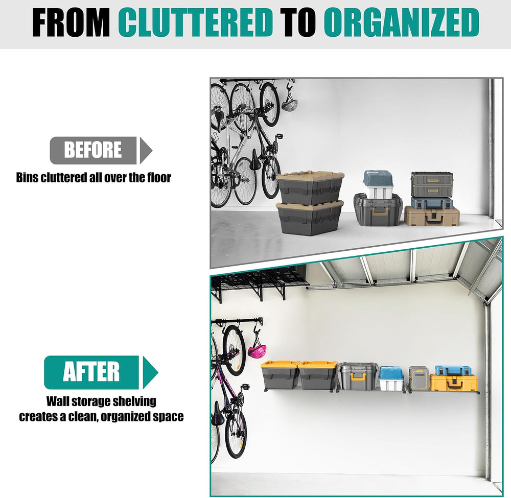 Heavy Duty Garage Wall Shelves, Metal Storage Shelves (33" x 24")