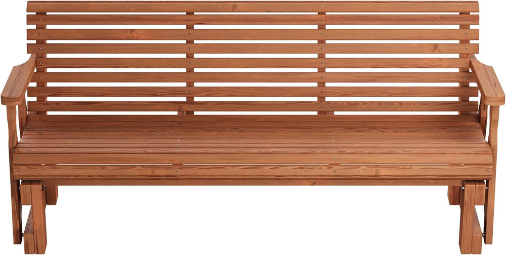 Amish Heavy Duty 800 Lb Roll Back Pressure Treated Porch Glider (6 Foot, Ceda...
