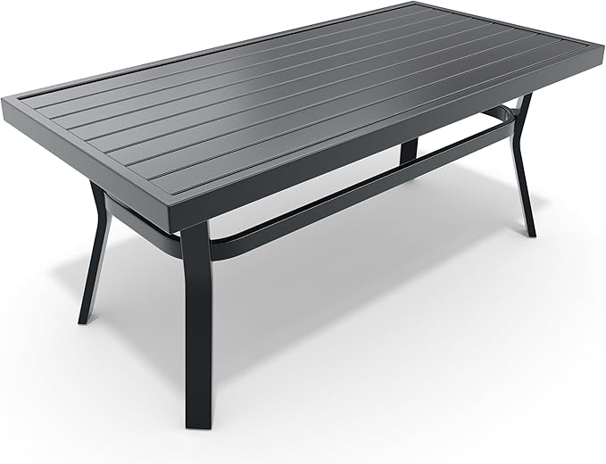 HOMREST Metal Outdoor Ottoman, 3-Piece Aluminum Footstool w/Removable Cushion...