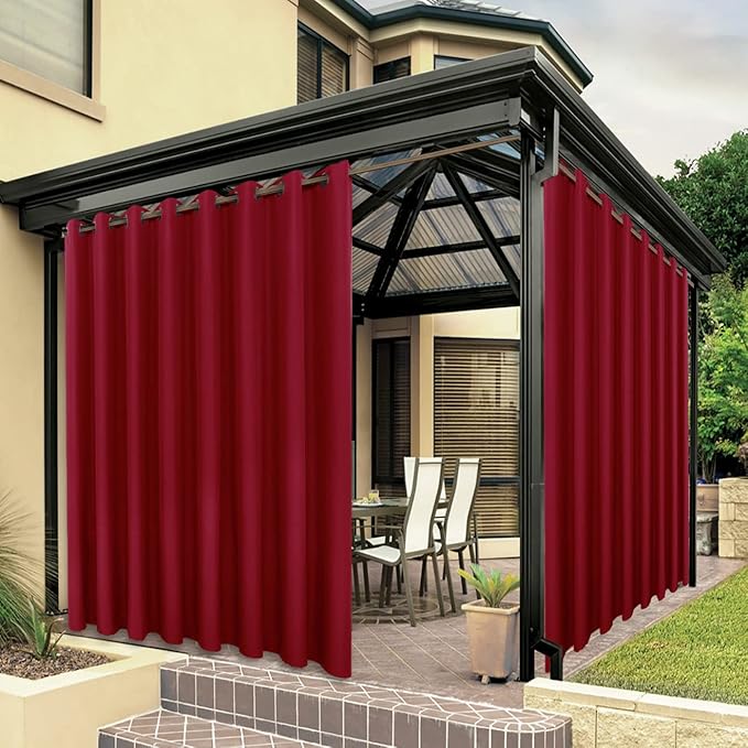 BONZER Outdoor Curtains for Patio Waterproof Thick Privacy Extra Wide Grommet...