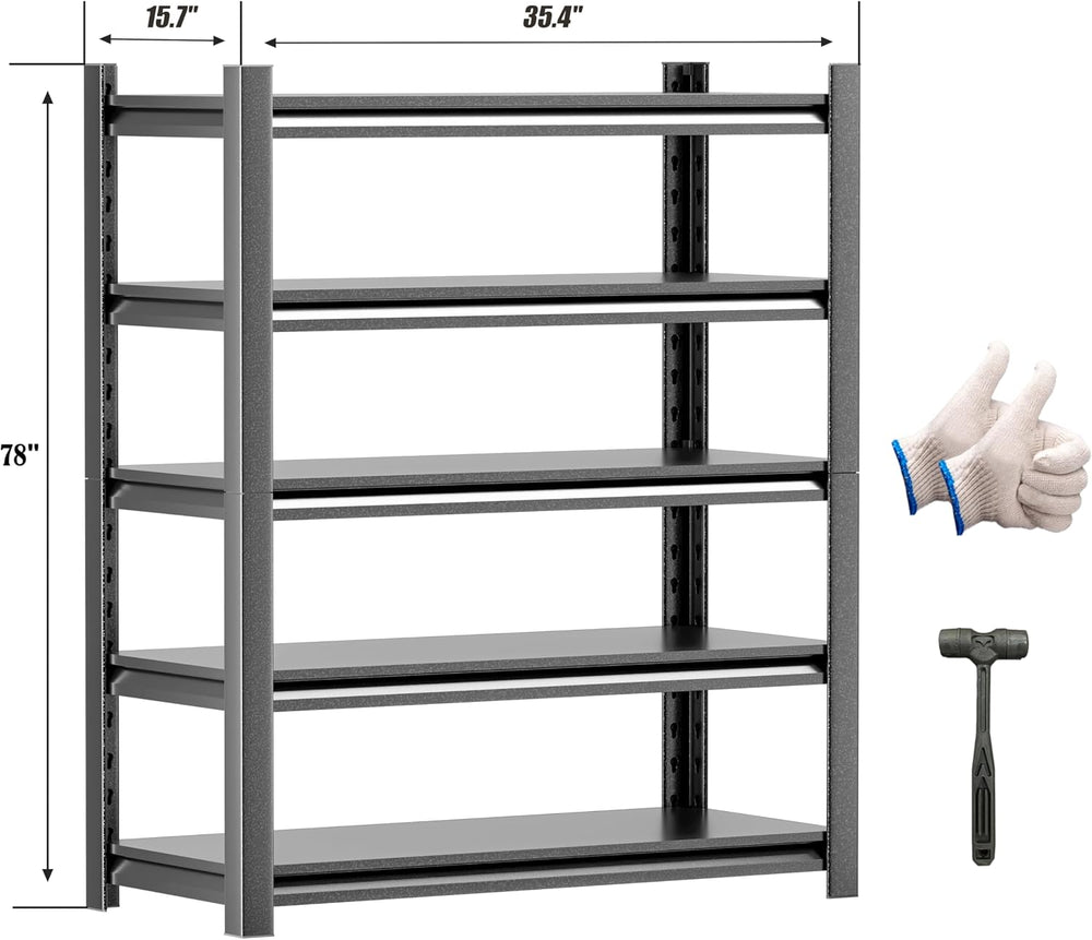 Hzdbhd 36" W Garage Shelving Unit, 5-Tier Metal Storage Shelves