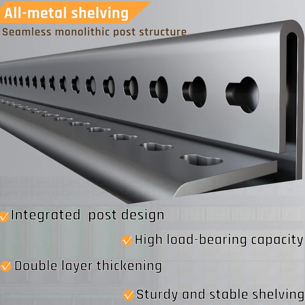36" D Storage Shelves, 68" W Garage Shelving Heavy Duty Metal Adjus...