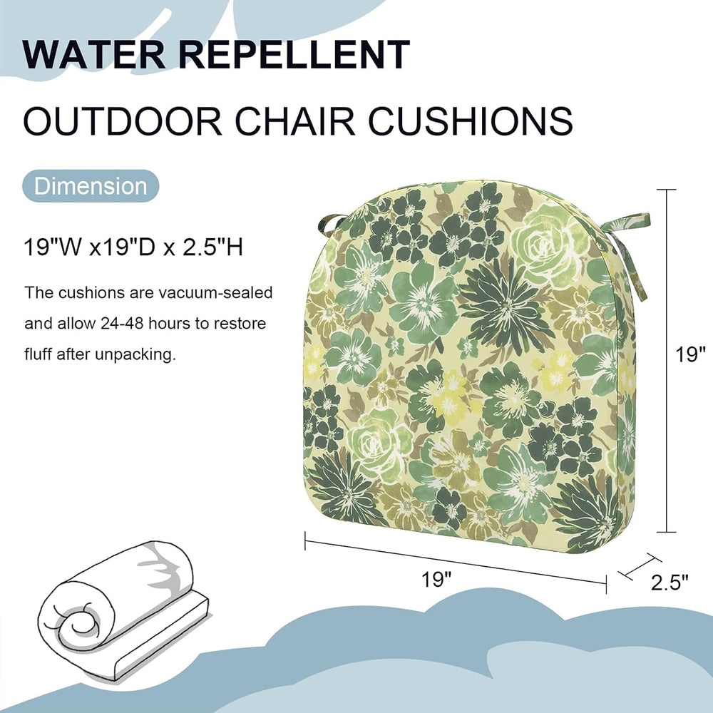 DYTXIII Outdoor Chair Cushions Set of 2, 19"x19"x2.5" Water Re...