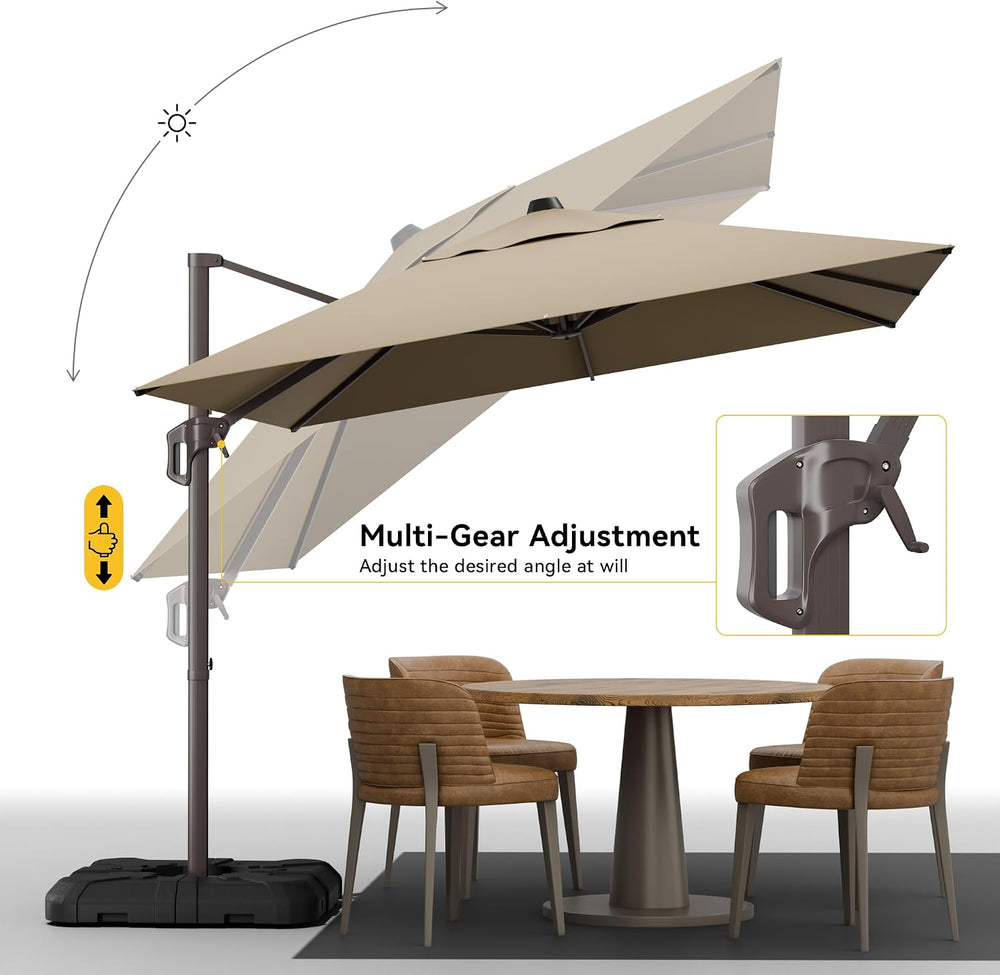 9x12 FT Cantilever Patio Umbrella, Large Rectangular Offset Outdoor Umbrella ...