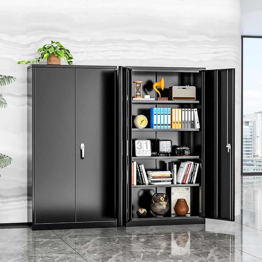 Metal Storage Cabinet, 72” H Large Storage Cabinet with 2 Doors and 4 Adjusta...