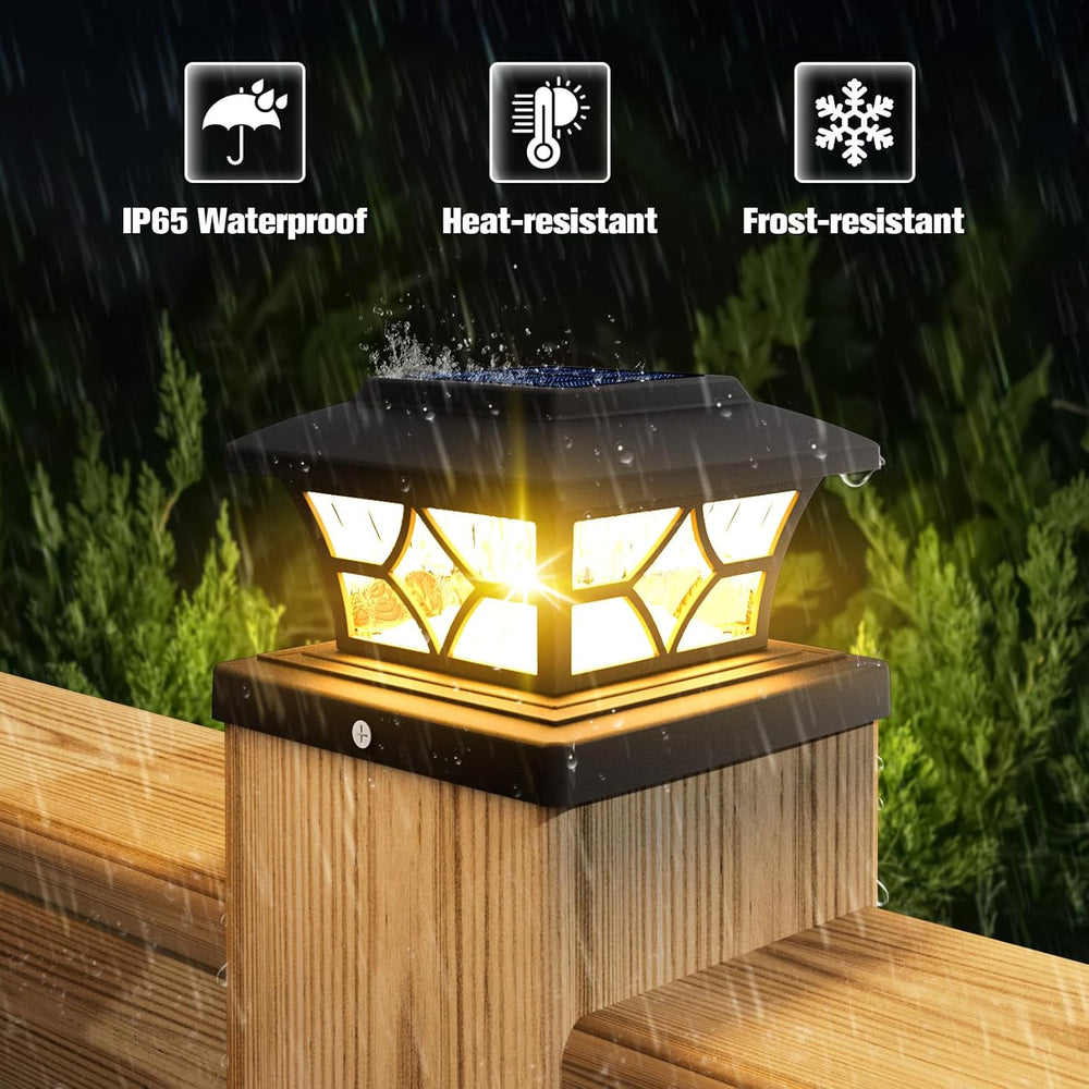 VOLISUN Solar Post Cap Lights Outdoor, Solar Powered Fence Cap Lights for 4x4...