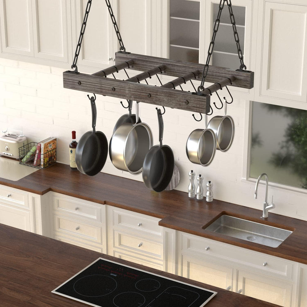 J JACKCUBE DESIGN Hanging Pot Rack Pan Ceiling Wall Mounted Hanger Multi- Pur...