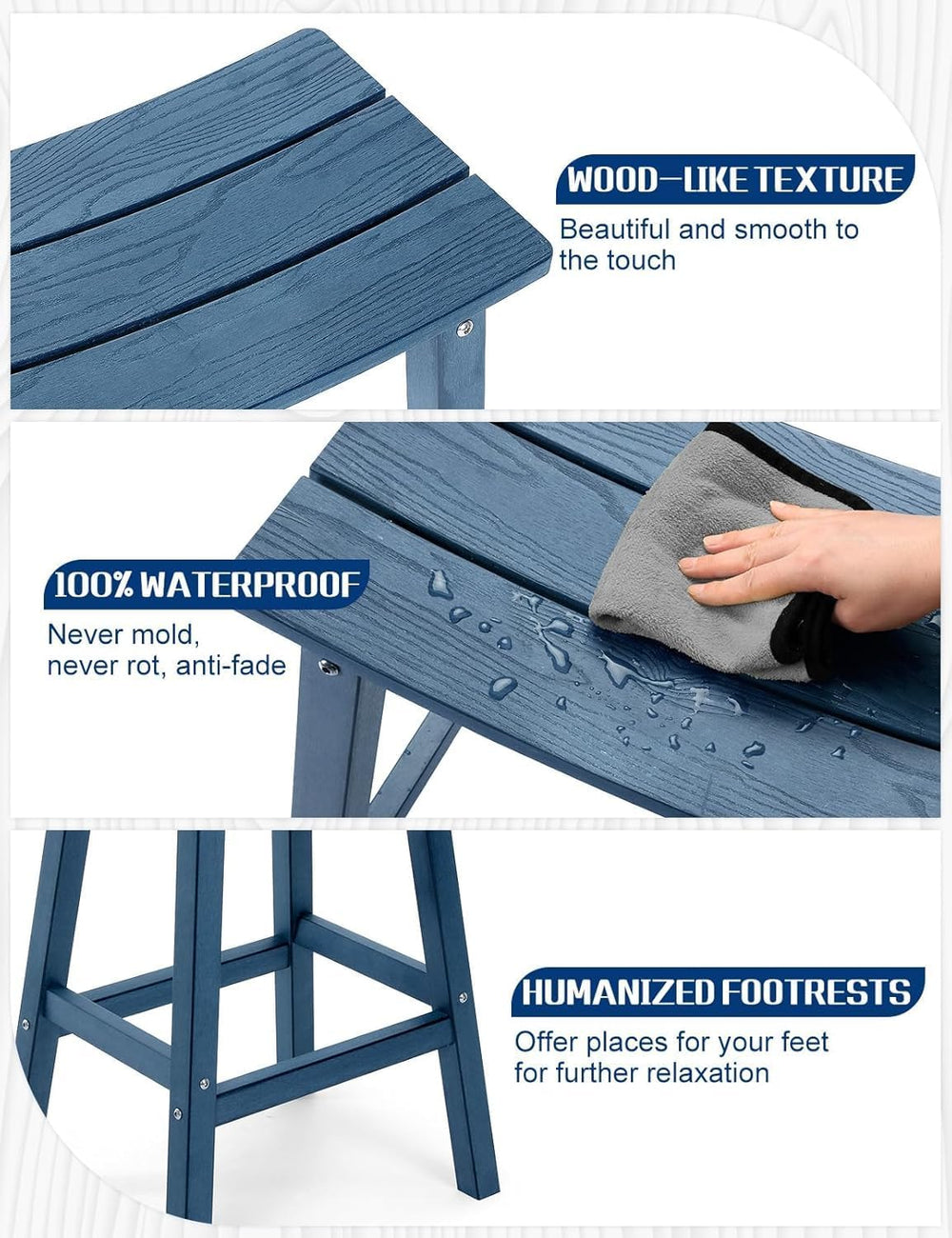 3-Piece Outdoor Bar Set, 42" Bar Height Table & 2 Outdoor Bar Stools