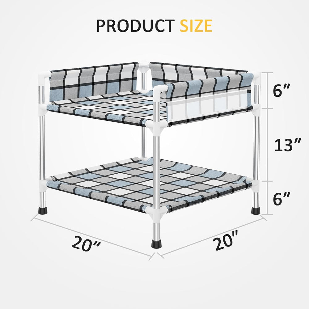 Bedside Dog Bunk Bed with Guardrail, 2 Layers Window Perch Sleeper Dogs Cot