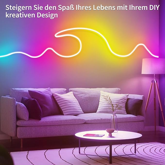 132FT Neon LED Rope Lights IP65 Waterproof LED Lights for Bedroom Flexible LE...