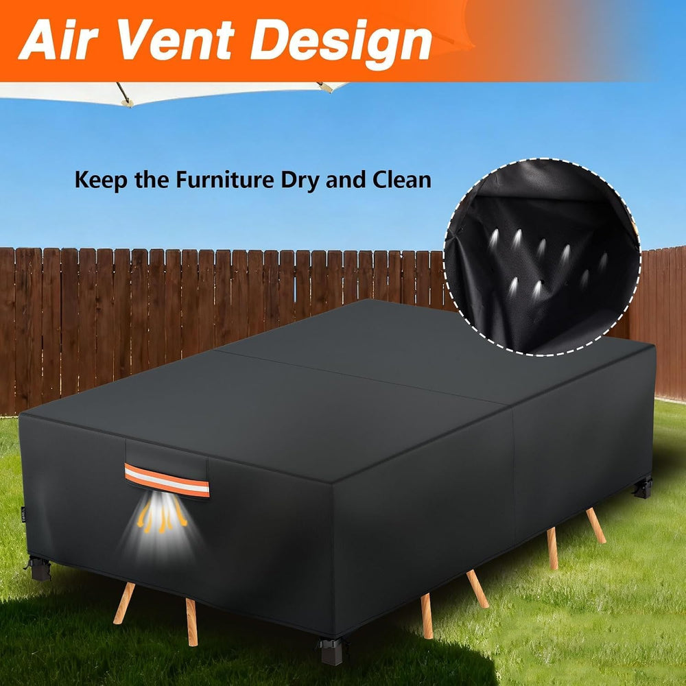 Patio Furniture Cover Waterproof Rectangle,111"L x 74"W x 28"H
