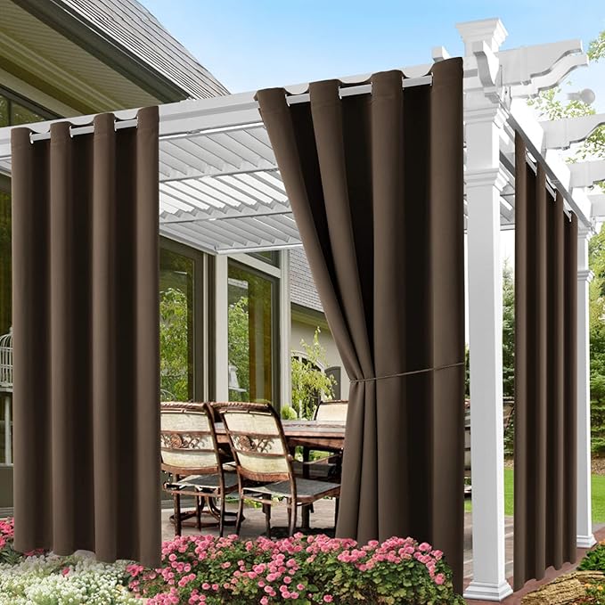 DIVA EN CAMINO DEC Water Proof Outside Curtains with Grommet Top for Porch, W...
