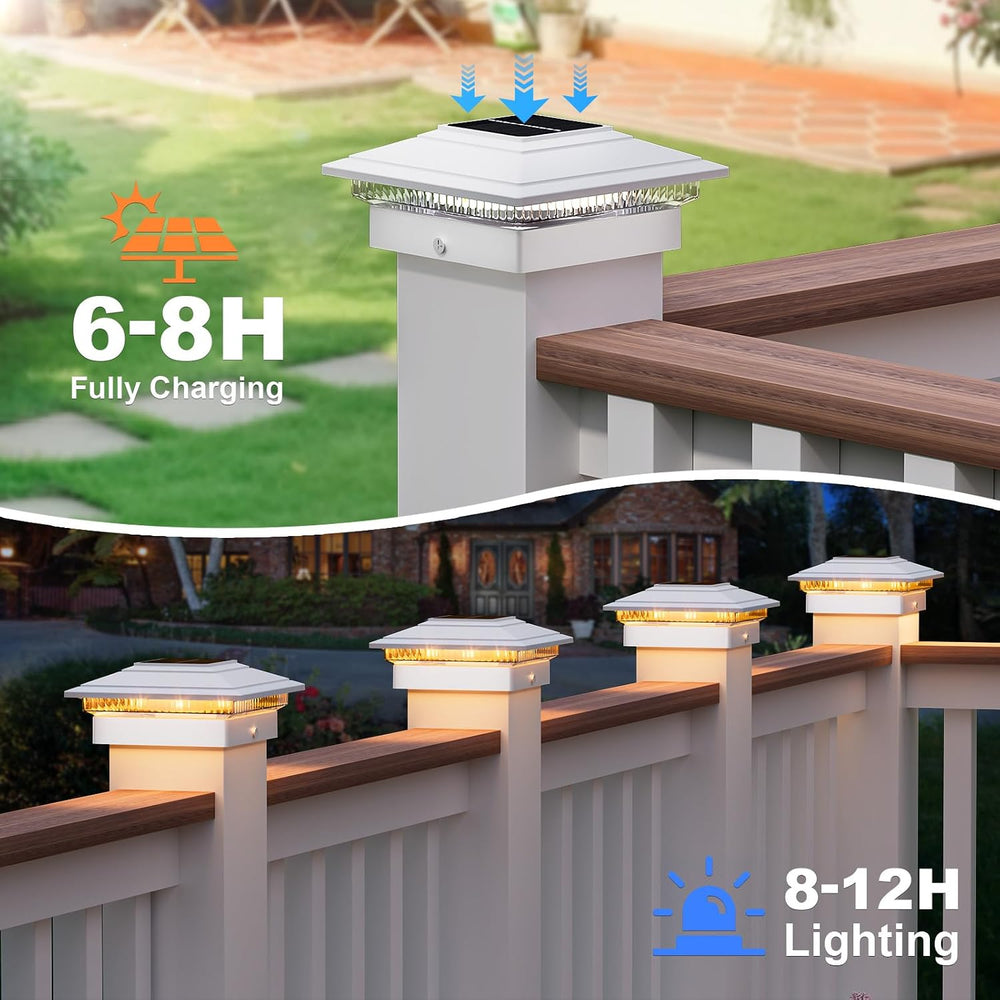 APONUO Solar Post Cap Lights Color Changing - RGB 8 Solid & Gradient Colo...